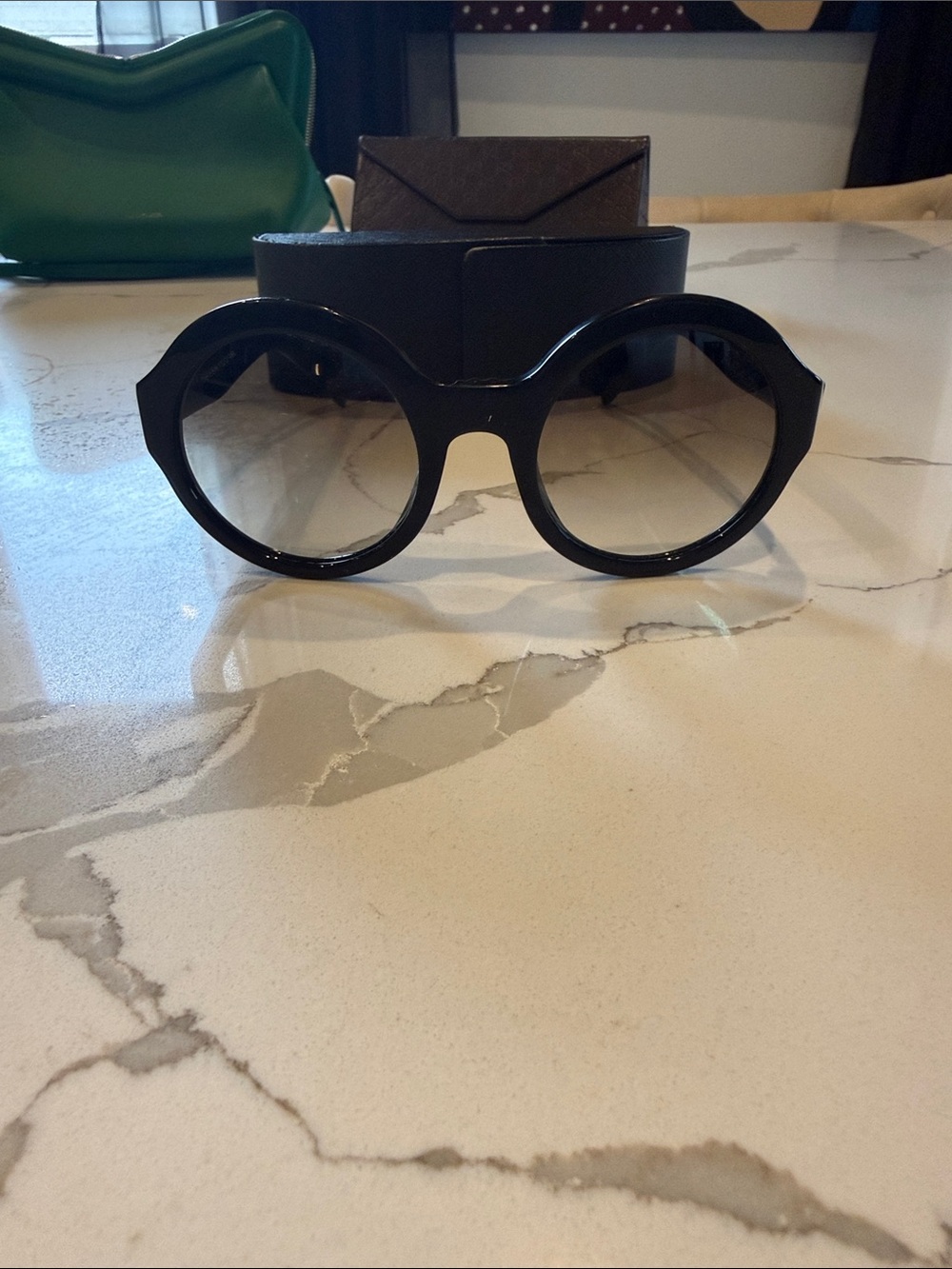 Prada Classic Round Black Women's Sunglasses - Black